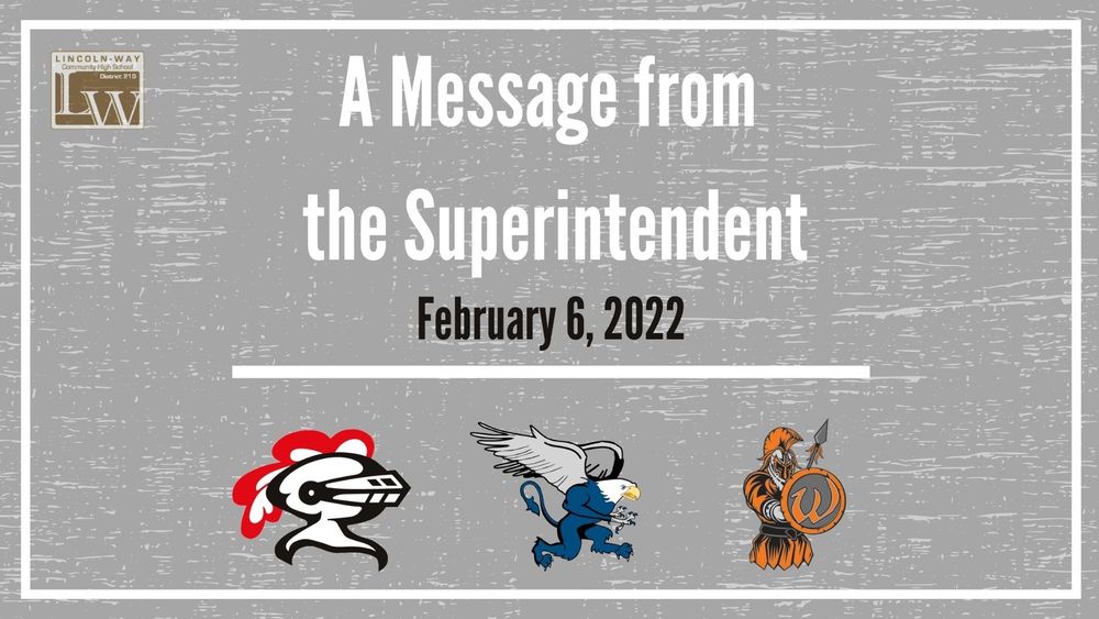 A message from the superintendent