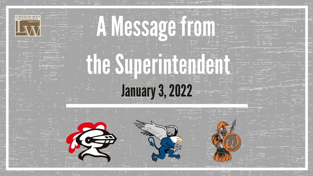 A message from the superintendent