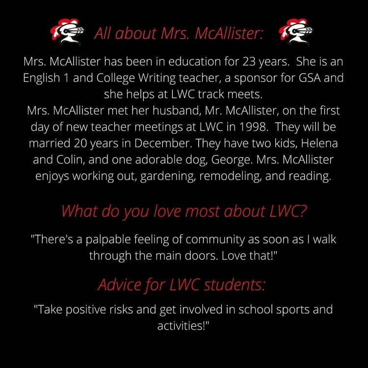 Today’s Staff Spotlight is Mrs. McAllister