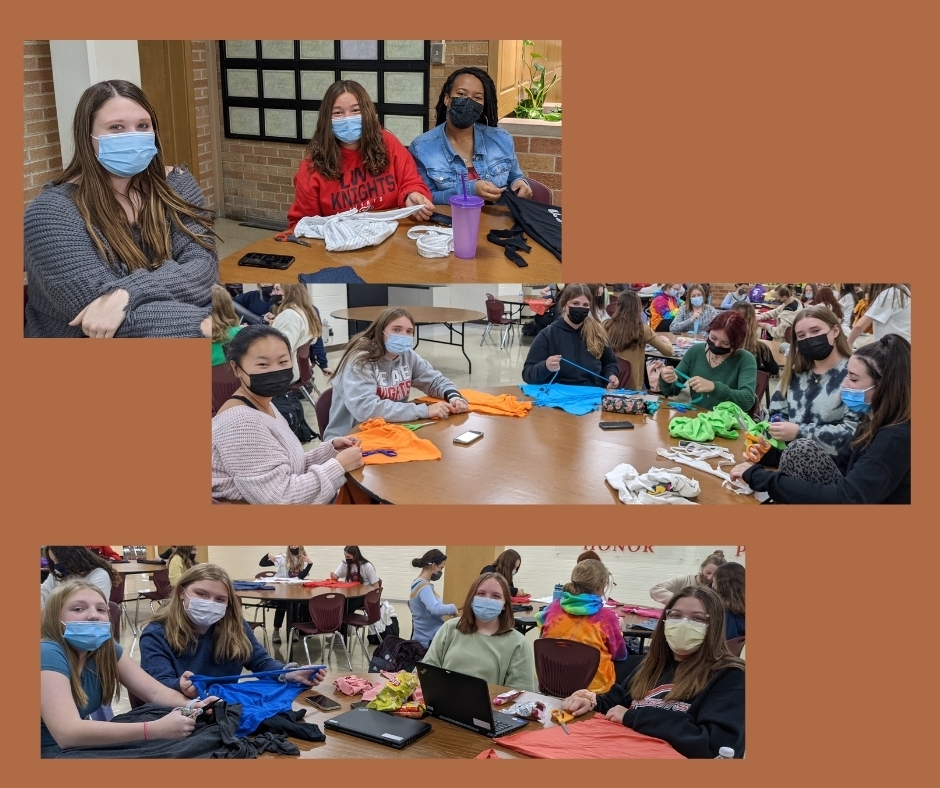Animal Volunteer Club had a blast making tug toys for cats and dogs at NAWS during their November meeting.