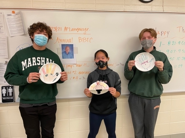 Today, students in AP Language classes participated in the 55th annual Brad Bounds Turkey Contest. Mr. Bounds was a teacher in district #210, and we have kept this fun tradition alive. Happy Thanksgiving!