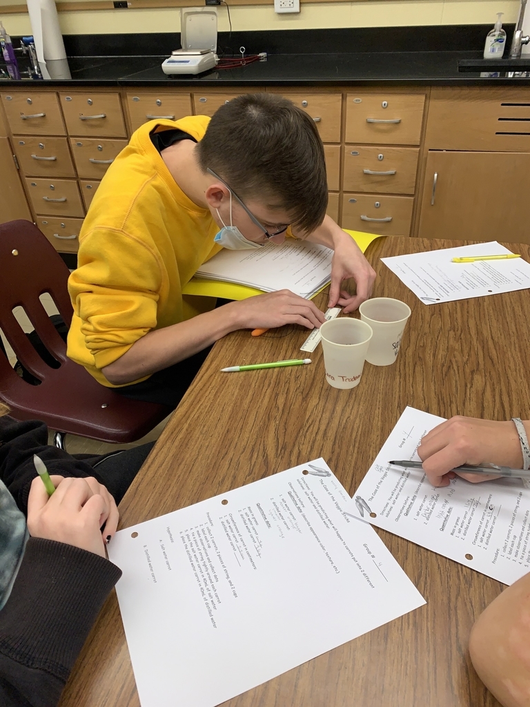 Students in Mrs. Malito's biology classes hypothesized the effects of different solutions on osmosis in carrots. Students will make observations of the carrots based off the string tied around each carrot.