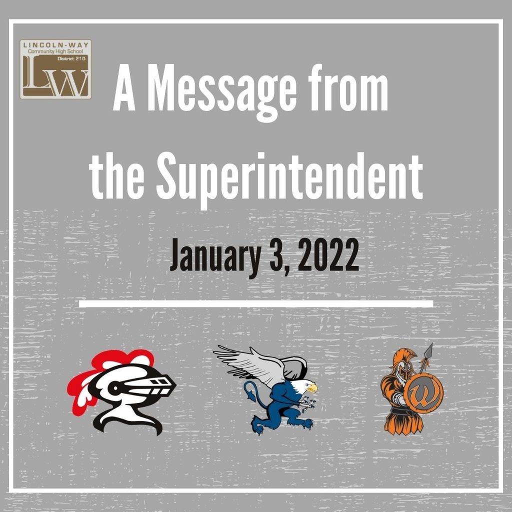 A message from the superintendent