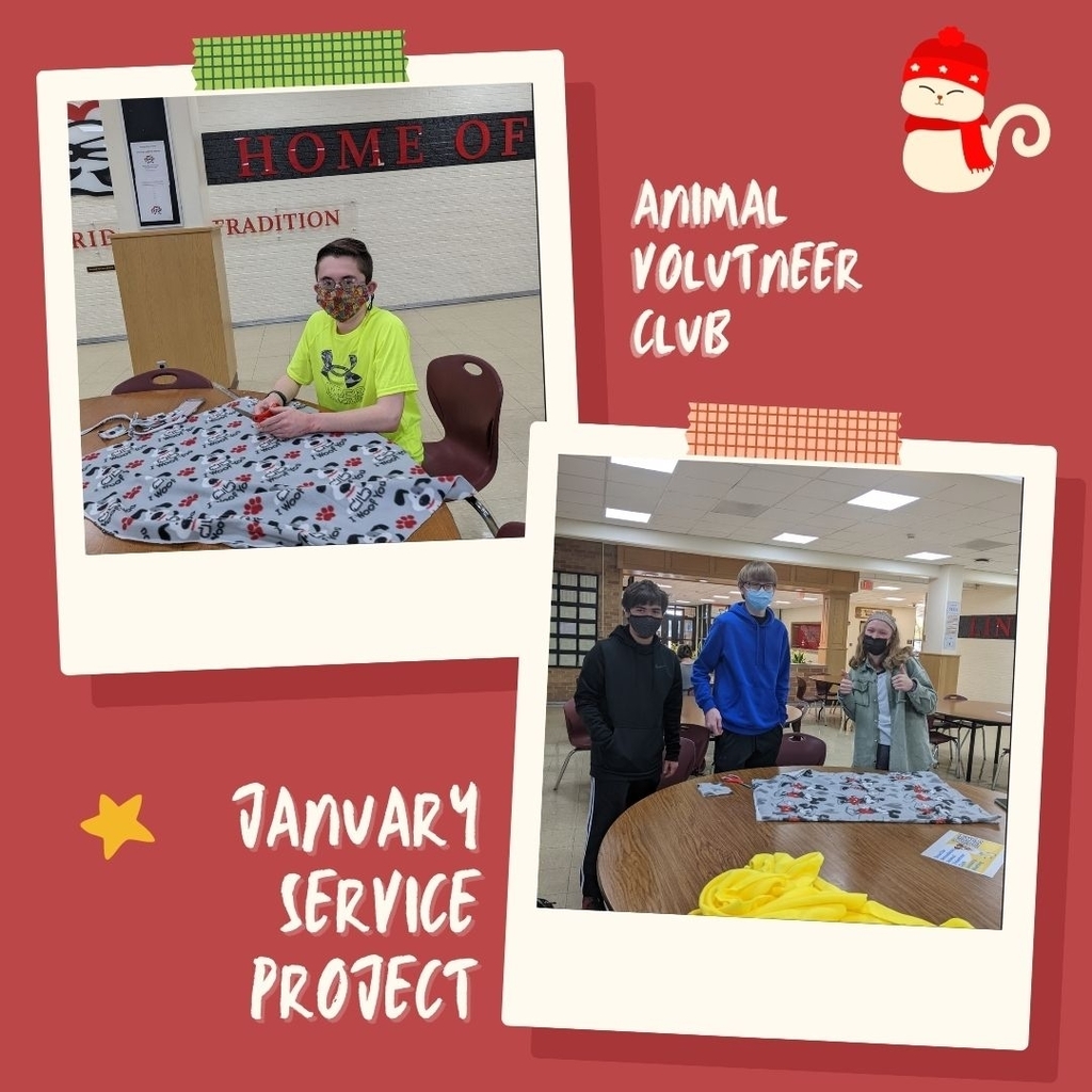 Members of the Animal Volunteer Club made tie blankets to cozy up the kennels at NAWS for their January service project.
 

